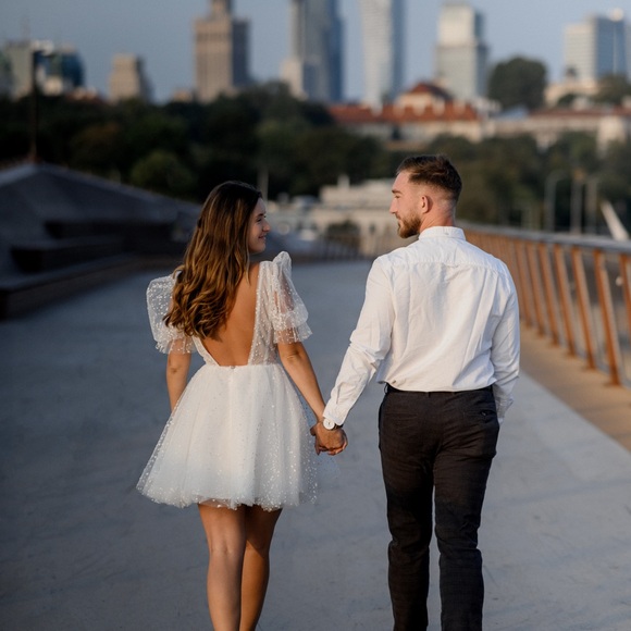 Elegant White Beaded Dress - Picture 2 of 4